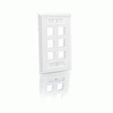 C2G 6-Port Multimedia Keystone Wall Plate - White