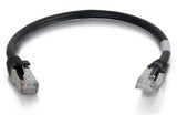 C2G 6" Cat6 STP networking cable Black 0.15 m U/FTP (STP)