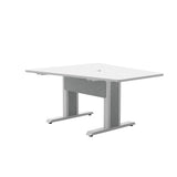 Middle Atlantic ForumTM 92" Arc Fits up to 3 People, 30" Seated Height, Designer White Table Top with Light Table Base