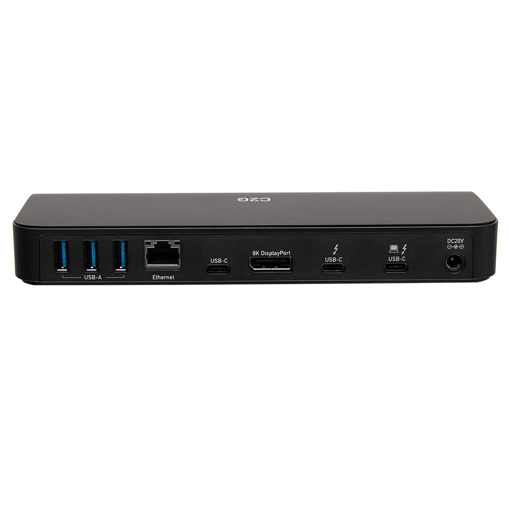 C2G ThunderboltTM 3 USB-C® Docking Station 11-in-1 8K UHD with DisplayPortTM, Ethernet, USB, SD Card Reader, 3.5mm Audio and Power Delivery up to 85W - 8K 30Hz