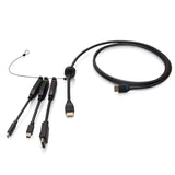 C2G 6ft (4.5m) 4K HDMI® Premium Cable and Universal Dongle Adapter Ring with Color Coded Mini DisplayPortTM, DisplayPort, and USB-C® (without Pull Tab)