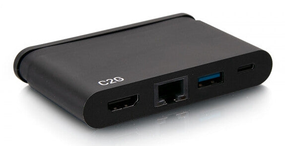 C2G USB-C 4-in-1 Compact Dock with HDMI, USB-A, Ethernet, and USB-C Power Delivery up to 100W - 4K 30Hz