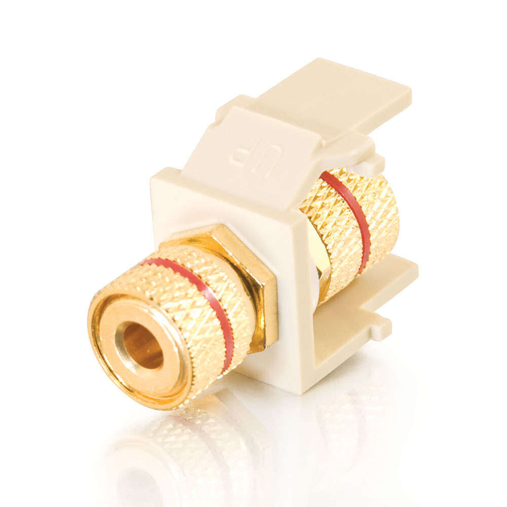 C2G Snap-In Red Banana Jack F/F Keystone Insert Module - Ivory - LIMITED AVAILABILITY