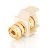 C2G Snap-In Red Banana Jack F/F Keystone Insert Module - Ivory - LIMITED AVAILABILITY