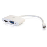 C2G 8in Mini DisplayPortTM Male to 4K HDMI® or VGA Female Adapter Converter - White
