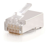 C2G RJ45 Shielded Cat5e Modular Plug (with Load Bar) for Round Solid or Stranded Cable 50 Pack