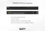 NETGEAR M4250-12M2XF Managed L2/L3 2.5G Ethernet (100/1000/2500) 1U Black