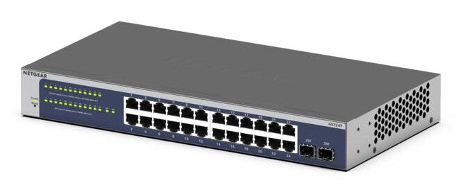 NETGEAR GS724T-600NAS network switch Managed L2+/L3 Gigabit Ethernet (10/100/1000) 1U Blue, Grey