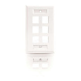 C2G 6-Port Multimedia Keystone Wall Plate - White