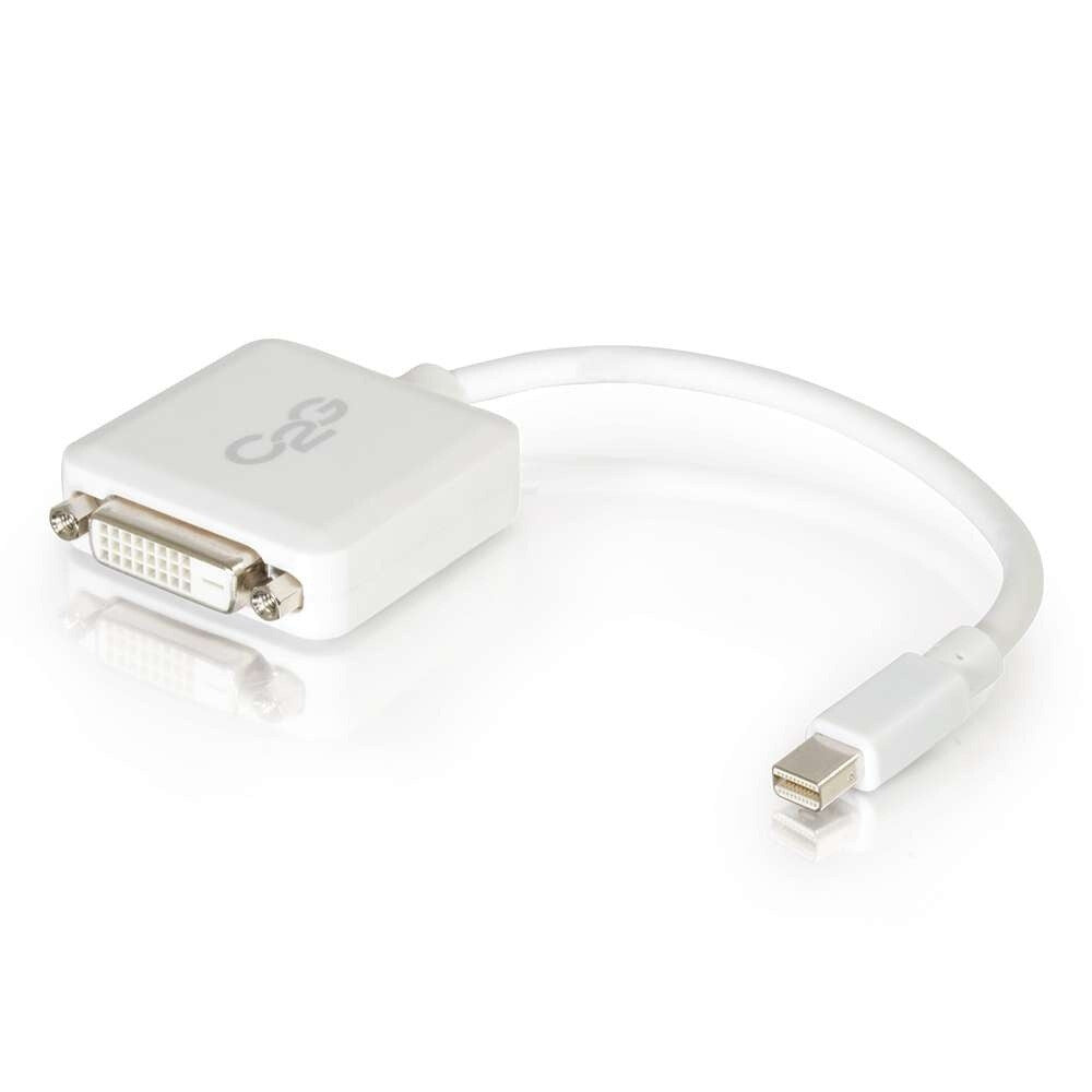 C2G 8in Mini DisplayPortTM Male to Single Link DVI-D Female Adapter Converter - White