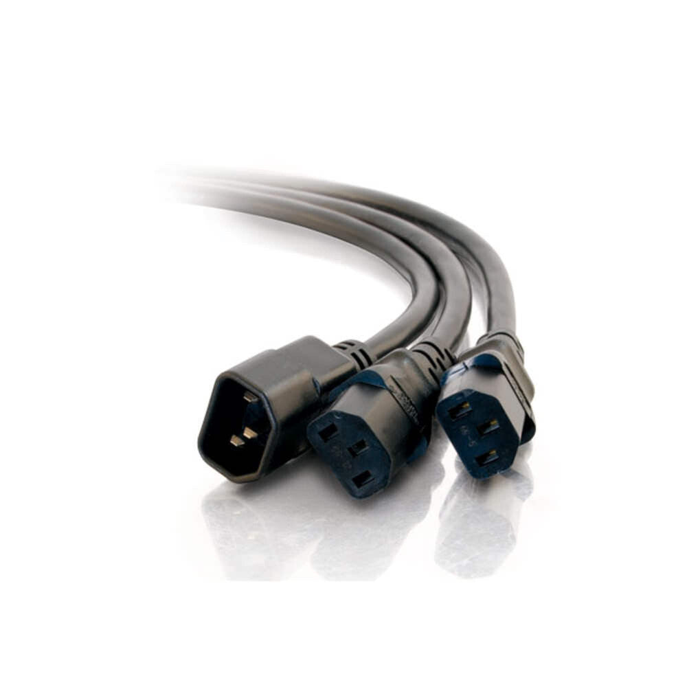 C2G 6ft (1.8m) 16 AWG 1-to-2 Power Cord Splitter (1 IEC320C14 to 2 IEC320C13)