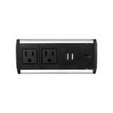 FSR SYM-UT-2AC-1CA-1SS-ABB socket-outlet 2 x Type B + 2 x USB Type A Black, Grey