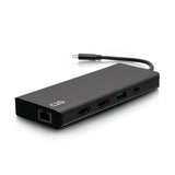 C2G USB-C® 9-in-1 Dual Display Docking Station with 60W Power Supply, HDMI®, Ethernet, USB, 3.5mm Audio and Power Delivery up to 60W - 4K 30Hz (TAA Compliant)
