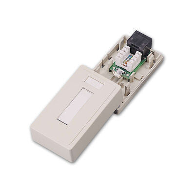 C2G Cat5E Surface Mount Box 1-Port network splitter White
