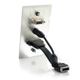 C2G HDMI, VGA plus 3.5mm Pass Through Single Gang Wall Plate - Aluminum