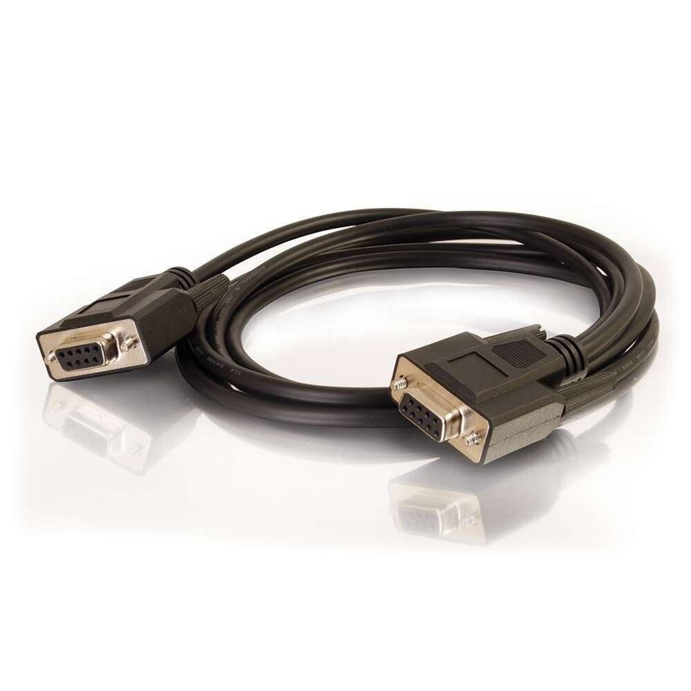 C2G 6ft (1.8m) DB9 F/F Serial RS232 Null Modem Cable - Black
