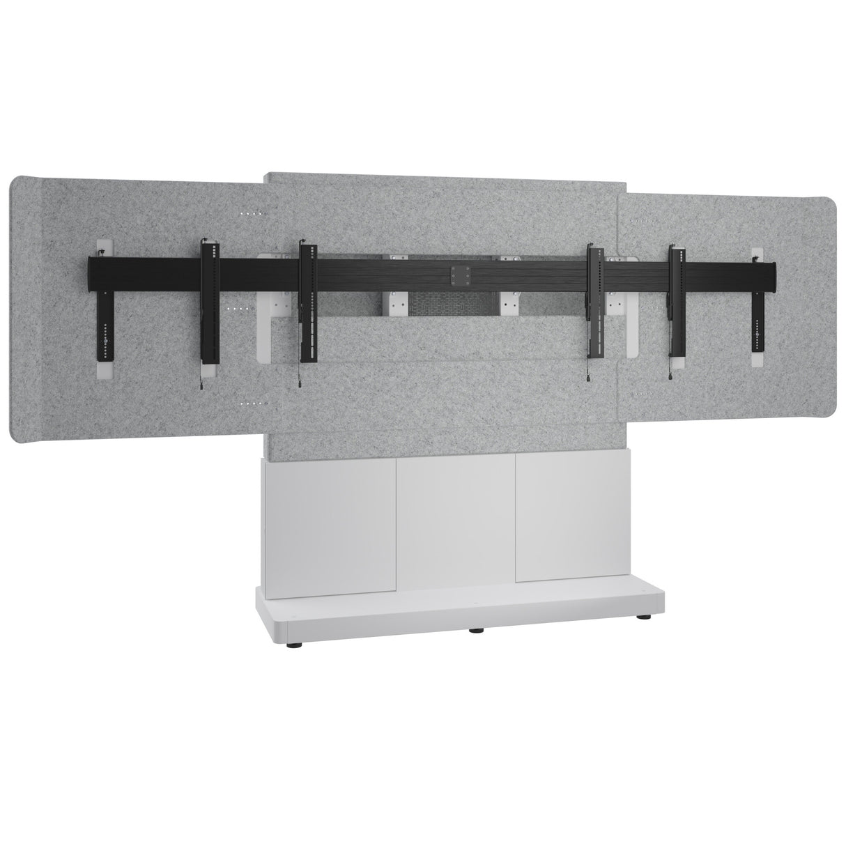 Middle Atlantic ForumTM Free-Standing 66" (3 Bay) Display Stand for (2) 56" to 65" Displays, Light Finish