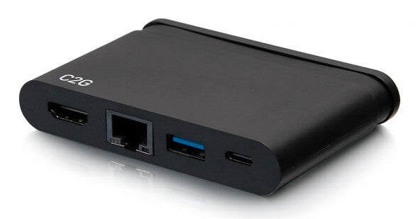 C2G USB-C 4-in-1 Compact Dock with HDMI, USB-A, Ethernet, and USB-C Power Delivery up to 100W - 4K 30Hz