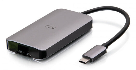 C2G USB-C 4-in-1 Mini Dock with HDMI, USB-A, Ethernet, and USB-C Power Delivery up to 100W - 4K 30Hz