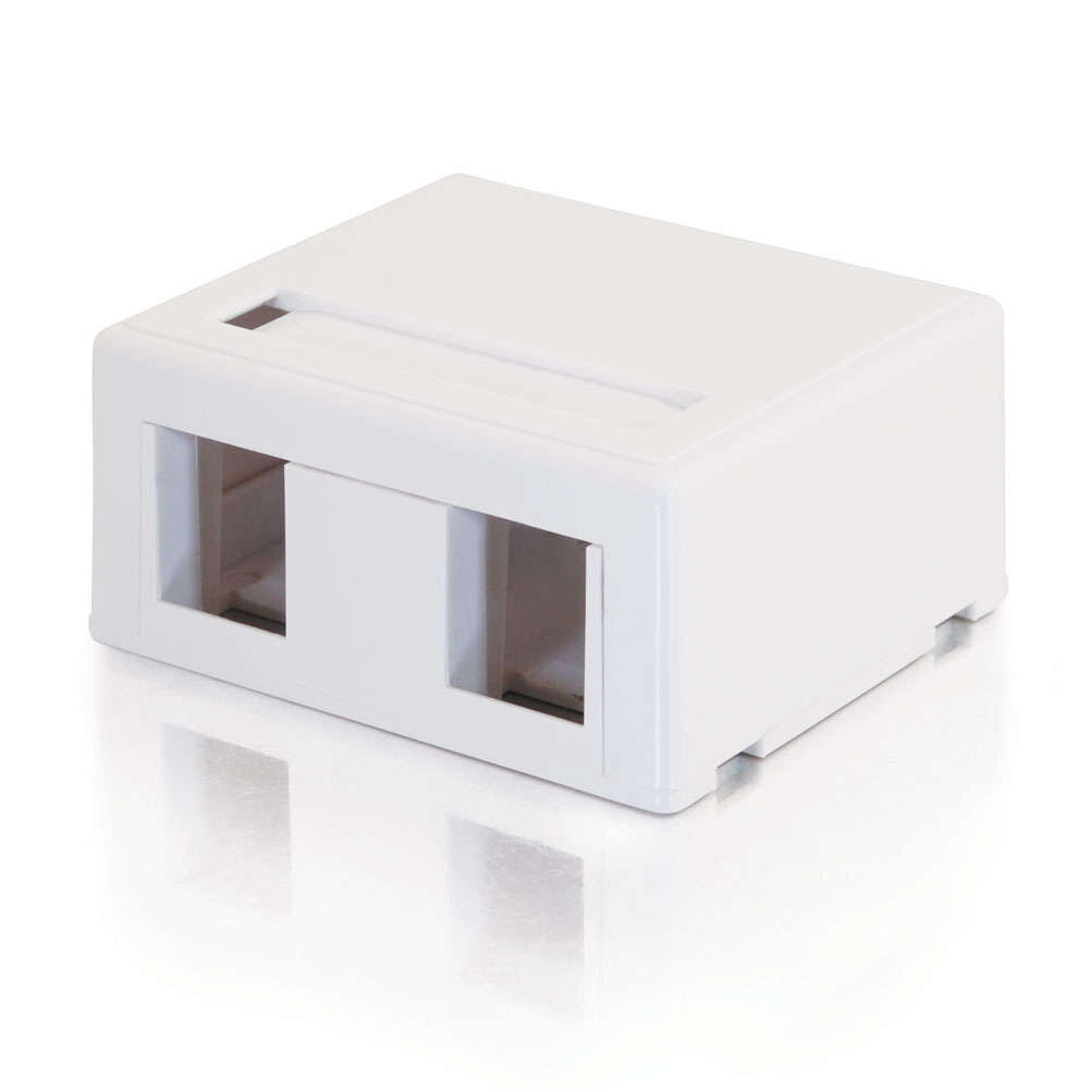 C2G 2-Port Keystone Jack Surface Mount Box - White
