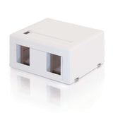 C2G 2-Port Keystone Jack Surface Mount Box - White