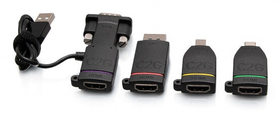 C2G Universal 4K HDMI® Adapter Ring with Color Coded Mini DisplayPort™, DisplayPort, USB-C®, and VGA