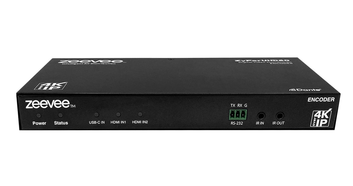 ZyPerUHD60 Encoder, 3x1 Switching Input, Dual LAN with Dante