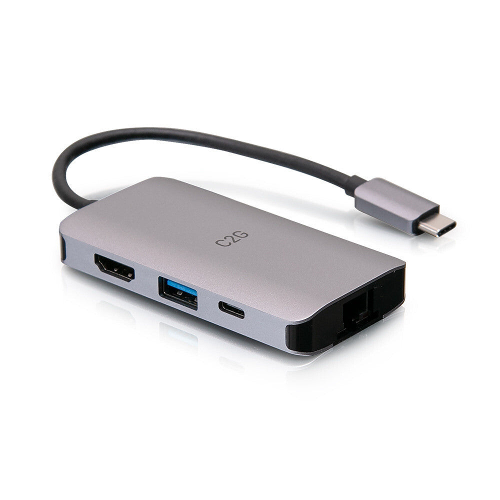 C2G USB-C® 4-in-1 Mini Dock with HDMI®, USB-A, Ethernet, and USB-C Power Delivery up to 100W - 4K 30Hz