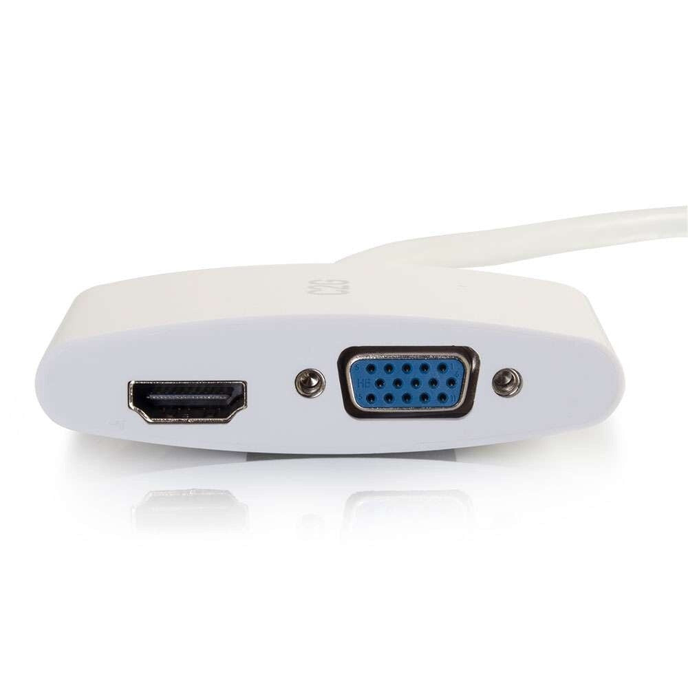 C2G 8in Mini DisplayPortTM Male to 4K HDMI® or VGA Female Adapter Converter - White