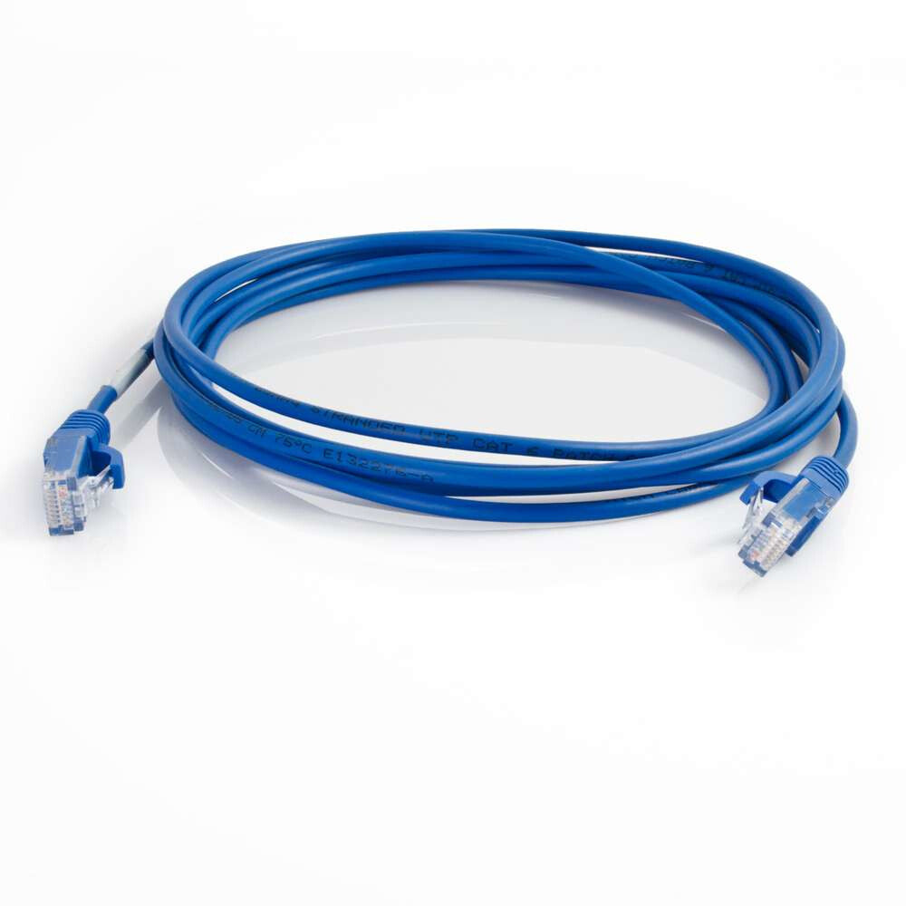 C2G 7ft (2.1m) Cat6 Snagless Unshielded UTP Slim Ethernet Network Patch Cable - Blue