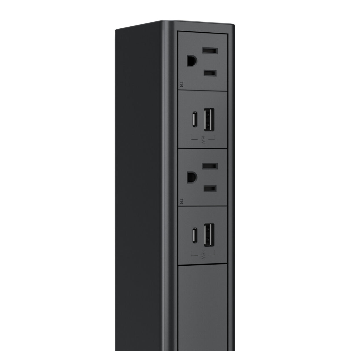 WIREMOLD P4HUHUGR socket-outlet 2x Type B + USB Type A + USB Type-C Graphite