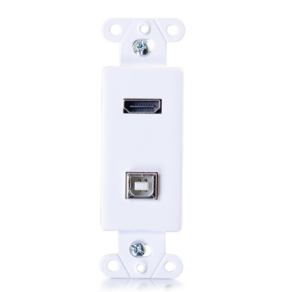 C2G HDMI and USB Pass Through Wall Plate - White