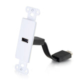 C2G HDMI Pass Through Decorative Wall Plate - White