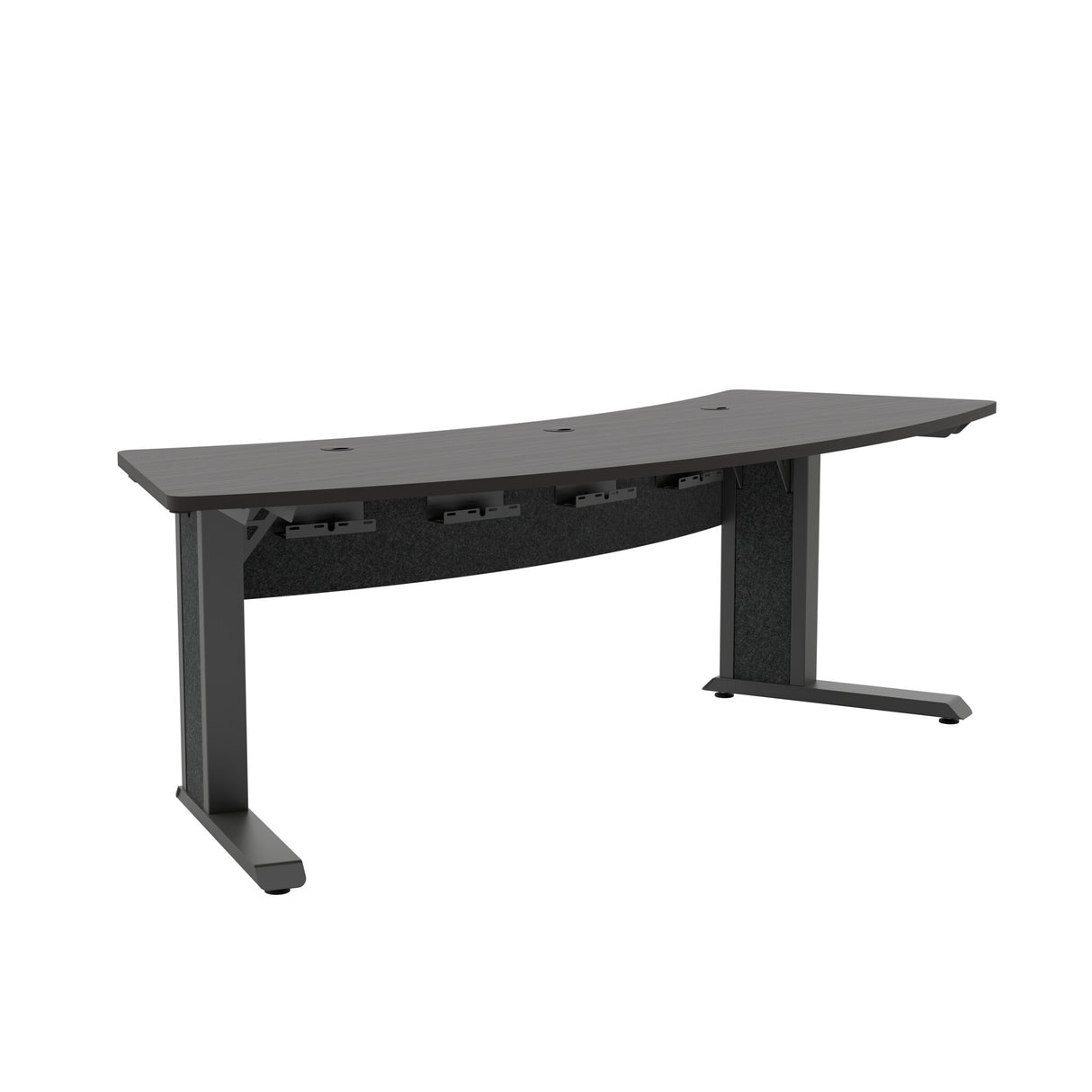 Middle Atlantic ForumTM 90" Angle Table for 5 to 7 People, 30" Seated Height, Asian Night Table Top with Dark Table Base