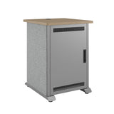 Middle Atlantic Forum ForumTM Side Cart Rack, 12RU, 27" Deep, Wilsonart® Kensington Maple, Magnesium Powdercoat, Silver Gray Felt