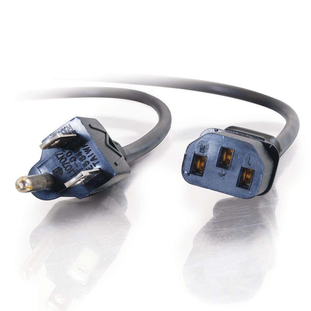 C2G 6ft (1.8m) 18 AWG Shielded Universal Power Cord(NEMA 5-15P to IEC320C13)
