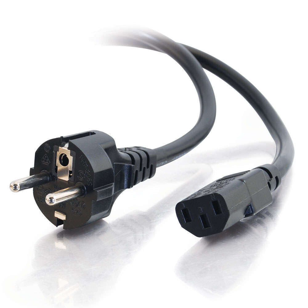 C2G 8.2ft (2.5m) 14 AWG European Power Cord (CEE7/7 to IEC320C13)