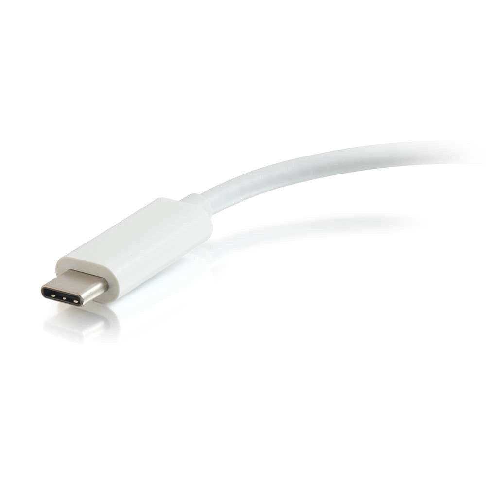 C2G USB-C® to Ethernet Multiport Adapter with Power Delivery up to 60W - White