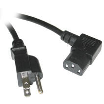 C2G Universal Right Angle Power Cord 6ft Black 1.83 m NEMA 5-15P