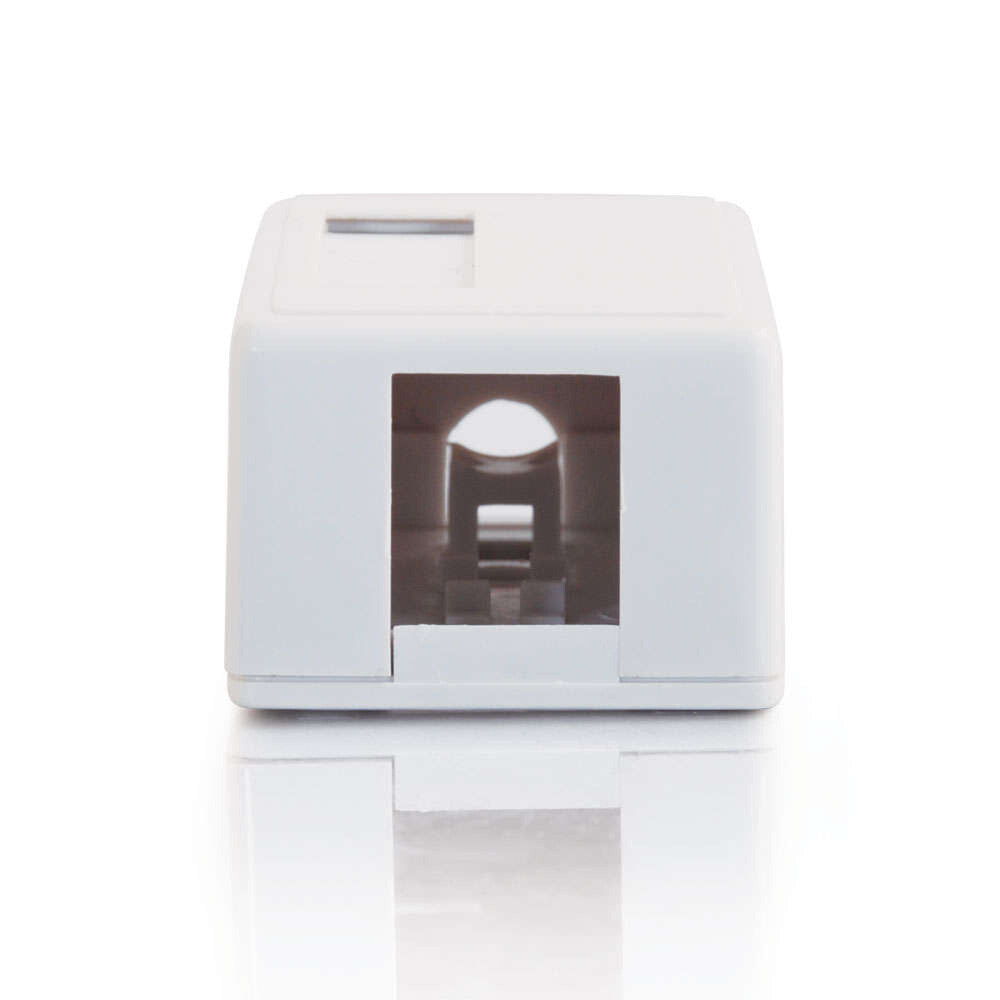 C2G 1-Port Keystone Jack Surface Mount Box - White