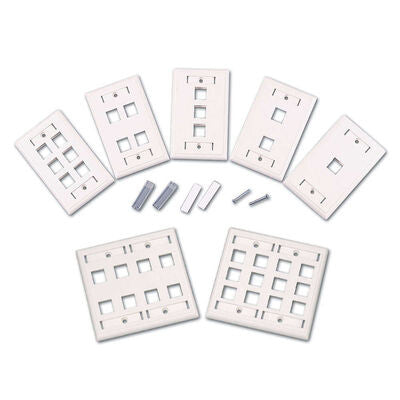 C2G 1-Port Multimedia Keystone Wall Plate - White