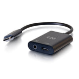C2G USB-C® to AUX Multiport Adapter (3.5mm) with Power Delivery up to 100W