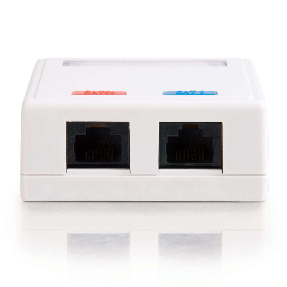 C2G 2-Port Cat5E Surface Mount Box - White