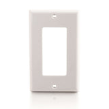 C2G Decorative One Cutout Single Gang Wall Plate - White