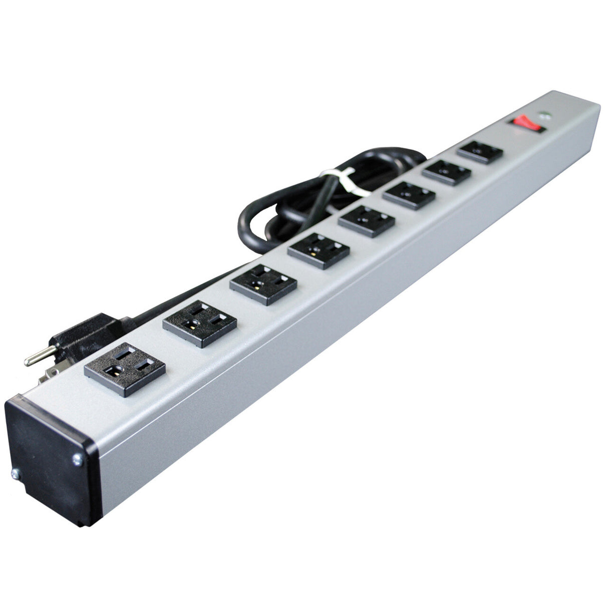 WIREMOLD UL300BC power extension 1.8 m 8 AC outlet(s) Indoor Aluminium, Black