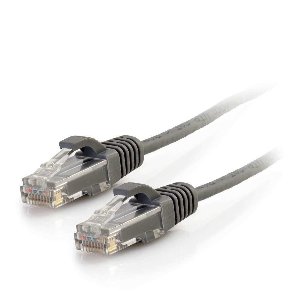 C2G 15ft (4.57m) Cat6 Snagless Unshielded UTP Slim Ethernet Network Patch Cable - Gray