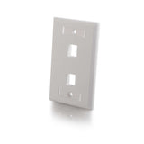 C2G Two Port Keystone Single Gang Wall Plate - White