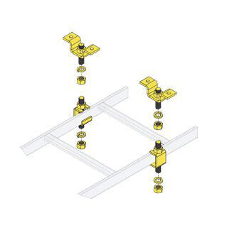 Middle Atlantic Products Slotted Ladder Support Hardware with Ceiling Hang Kit