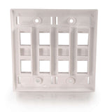 C2G 8-Port Double Gang Multimedia Keystone Wall Plate - White