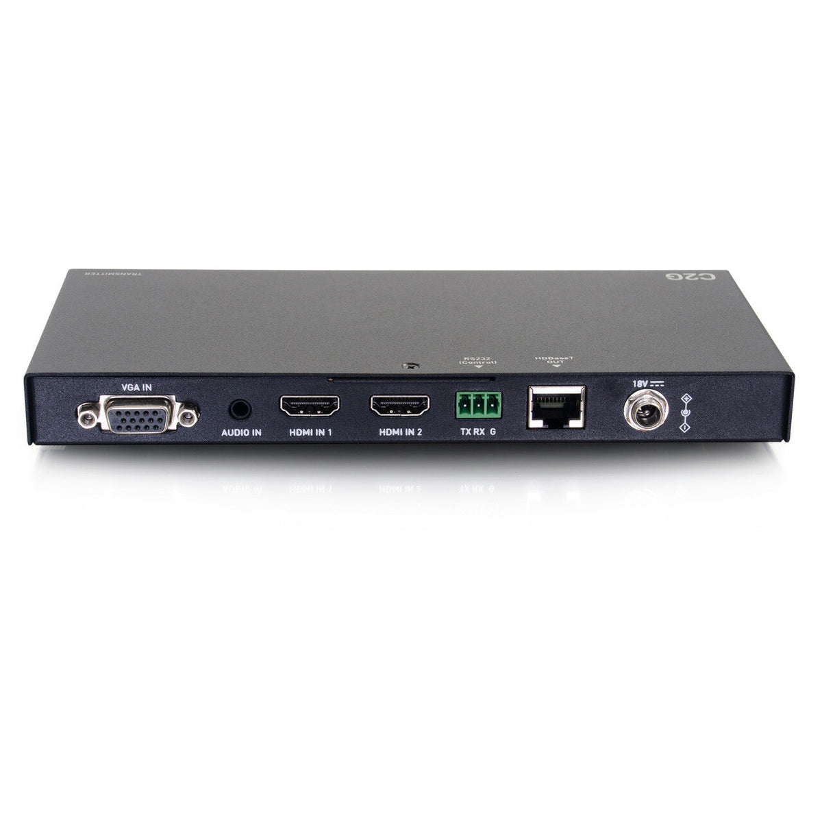 C2G Dual 4K HDMI® HDBaseT + VGA, 3.5mm, and RS232 over Cat Switching Extender Box Transmitter to Ultra-Slim Box Receiver - 4K 60Hz